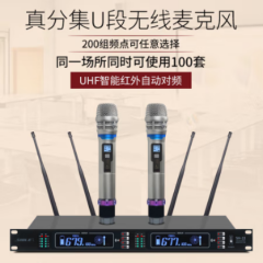 狮乐（SHILE）SH-22真分集无线手持话筒主持会议用一拖二麦克风300米接收范围